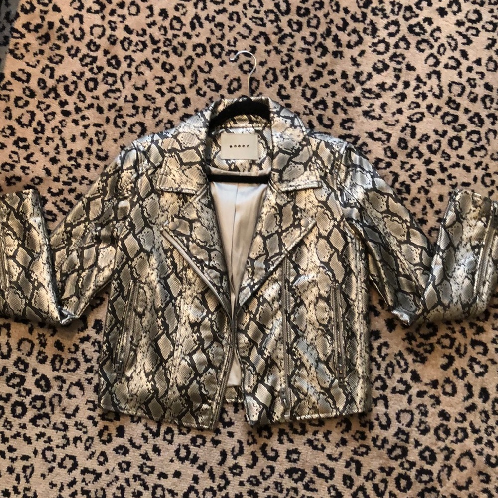 Snake Skin Faux Leather Jacket